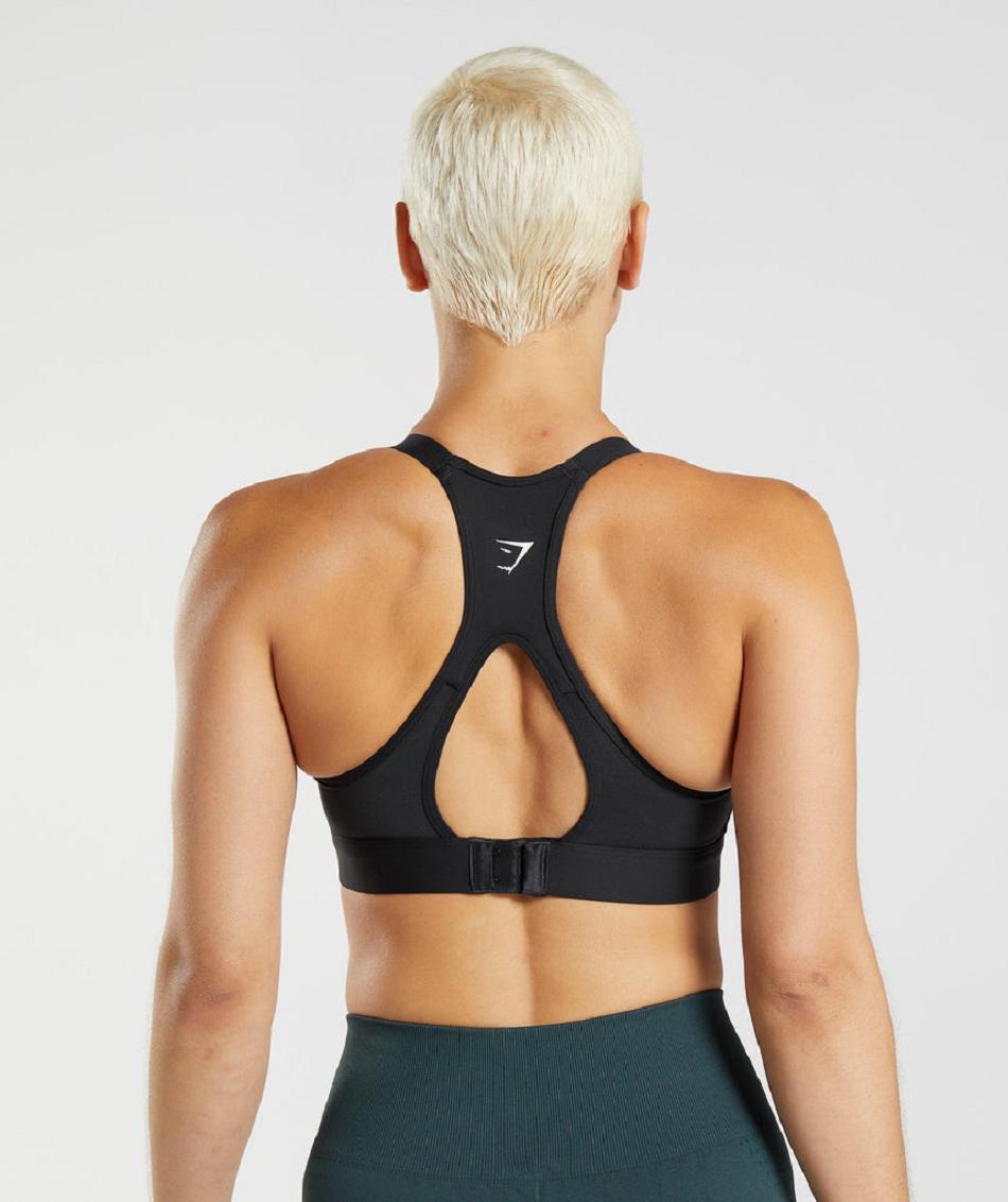 Gymshark Cut Out Back High Support Ženske Sportski Grudnjak Crne | HR 3459FDN